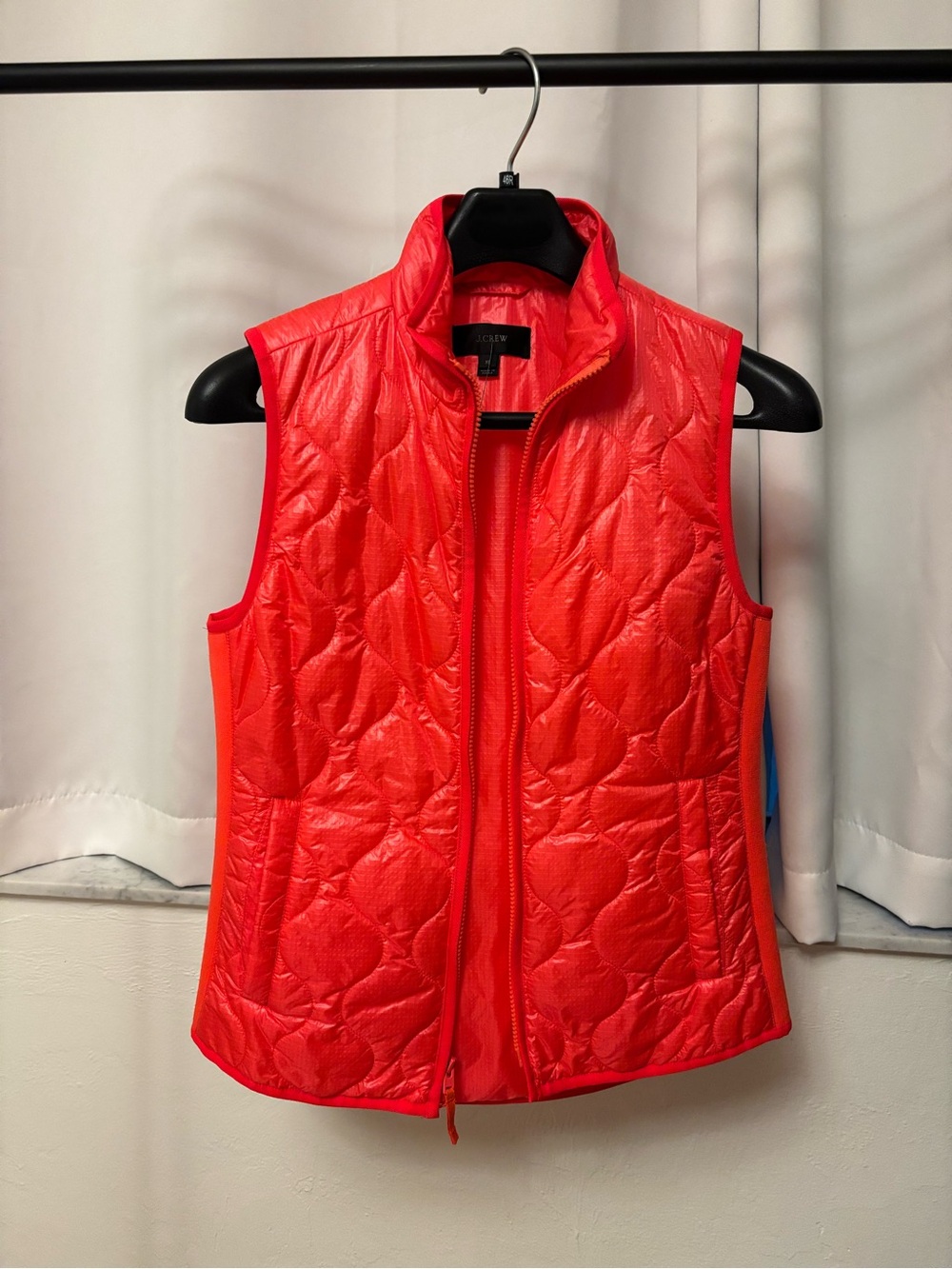 J. Crew Bright Orange Quilted Sleeveless Vest XS
